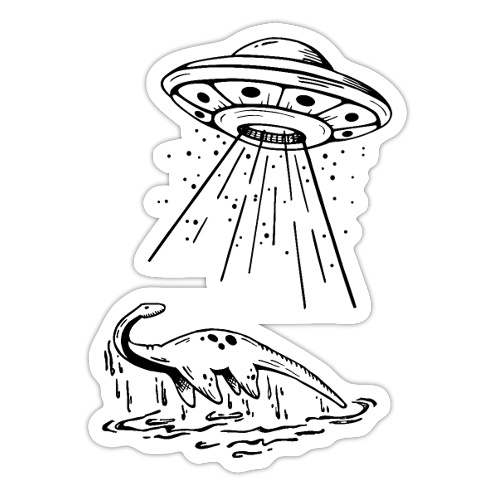 Lake Monster Abduction - Sticker – Elusive Hare