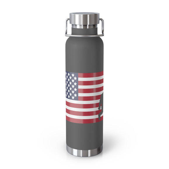 Bigfoot in American Flag - 22oz Vacuum Insulated Bottle