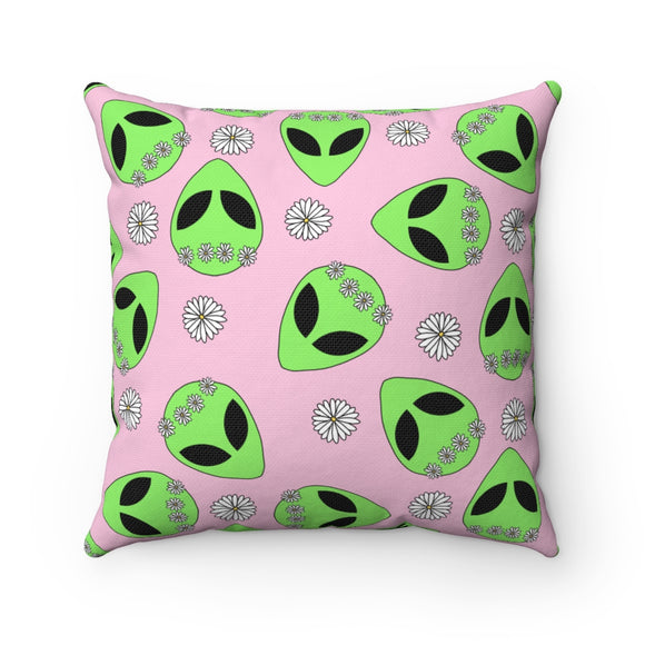 Hippie Alien - Spun Polyester Square Pillow