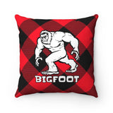 Bigfoot Red Buffalo Plaid - Spun Polyester Square Pillow