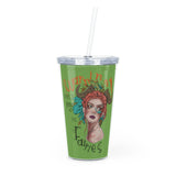 Don't piss off the fairies (green) - Plastic Tumbler with Straw