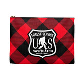 Sasquatch Forest Service Sign (buffalo plaid) - Accessory Pouch