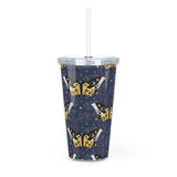 Moths and crystals - Plastic Tumbler with Straw