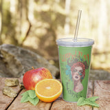 Don't piss off the fairies (green) - Plastic Tumbler with Straw