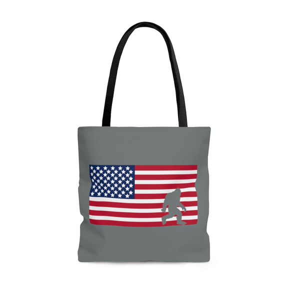 Bigfoot in American Flag -  Tote Bag