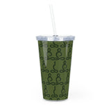 Bigfoot Buddha (stay grounded)  - Plastic Tumbler with Straw