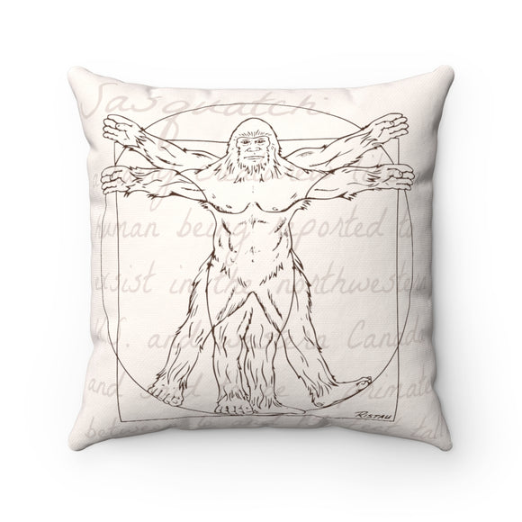 Vitruvian Bigfoot - Spun Polyester Square Pillow