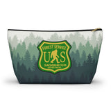 Sasquatch forest service sign - Accessory Pouch w T-bottom