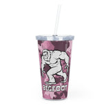 Bigfoot (pink camo)  - Plastic Tumbler with Straw