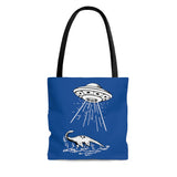 Loch Ness Monster abduction (blue) -   Tote Bag