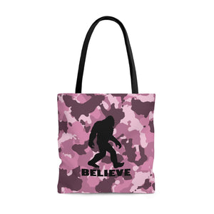 Bigfoot Believe (pink camo) -  Tote Bag