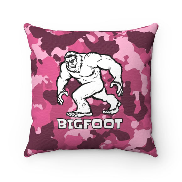 Bigfoot PINK CAMO - Spun Polyester Square Pillow