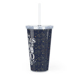 Fueled by Coffee Crystals and good vibes - Plastic Tumbler with Straw