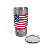 Bigfoot in American flag - Ringneck Tumbler, 20oz