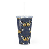 Moths and crystals - Plastic Tumbler with Straw
