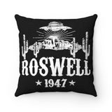 Roswell 1947 (black) - Spun Polyester Square Pillow