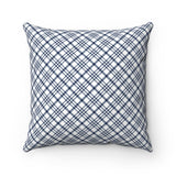 Bigfoot Believe navy blue (navy blue plaid) - Spun Polyester Square Pillow