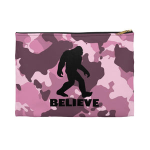 Bigfoot Believe (pink camo) - Accessory Pouch