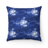 Alien head (blue) - Spun Polyester Square Pillow