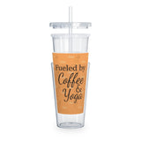 Fueled by coffee and yoga - Plastic Tumbler with Straw