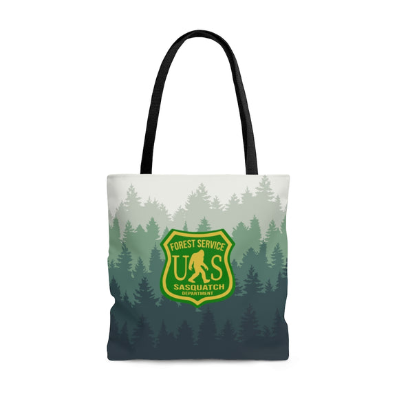Sasquatch forest service sign  -   Tote Bag