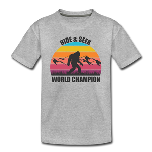 Bigfoot Hide and Seek World Champion - Kids' Premium T-Shirt - heather gray