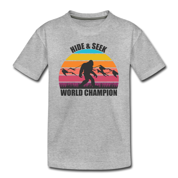 Bigfoot Hide and Seek World Champion - Kids' Premium T-Shirt - heather gray