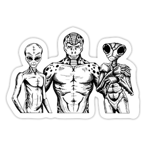 Greys, Reptilians and Insectoids - Sticker - white glossy