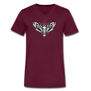 Death Head Moth - Bella Canvas V-Neck T-Shirt - maroon