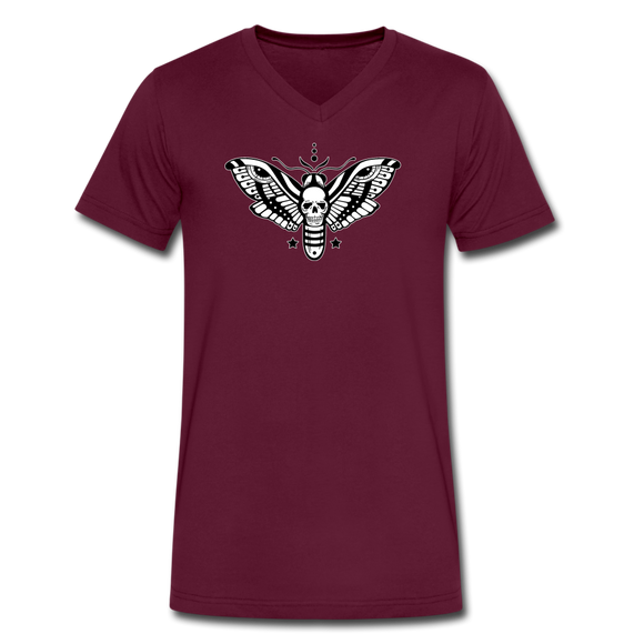 Death Head Moth - Bella Canvas V-Neck T-Shirt - maroon