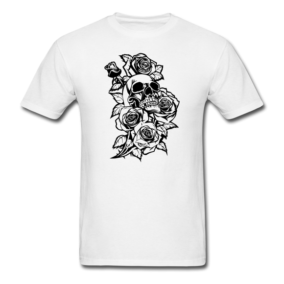 Skull with Roses - Unisex Classic T-Shirt - white