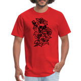 Skull with Roses - Unisex Classic T-Shirt - red