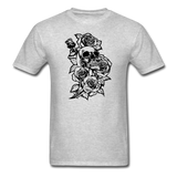 Skull with Roses - Unisex Classic T-Shirt - heather gray