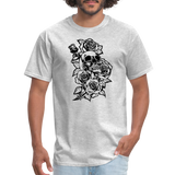 Skull with Roses - Unisex Classic T-Shirt - heather gray