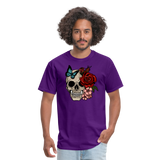 Skull with flowers - Unisex Classic T-Shirt - purple