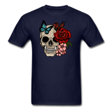 Skull with flowers - Unisex Classic T-Shirt - navy