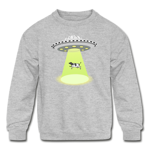 Cow Abduction - Kids' Crewneck Sweatshirt - heather gray