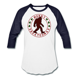 Merry Squatchmas - Unisex Baseball T-Shirt - white/navy