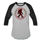 Merry Squatchmas - Unisex Baseball T-Shirt - heather gray/black
