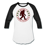 Merry Squatchmas - Unisex Baseball T-Shirt - white/black