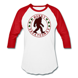 Merry Squatchmas - Unisex Baseball T-Shirt - white/red