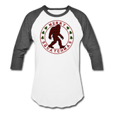 Merry Squatchmas - Unisex Baseball T-Shirt - white/charcoal