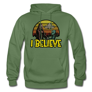 I Believe - Gildan Heavy Blend Adult Hoodie - military green