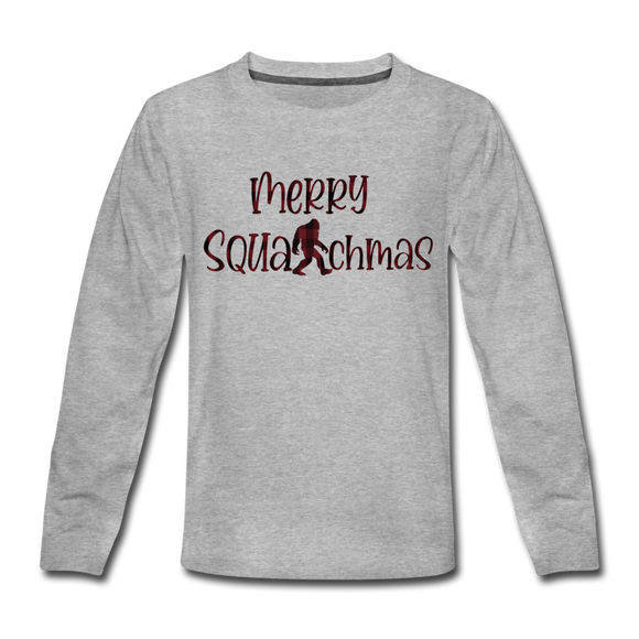 Merry Squatchmas - Kids' Premium Long Sleeve T-Shirt - heather gray