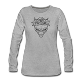 Alien with flowers - Women's Premium Long Sleeve T-Shirt - heather gray