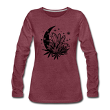 Weed and Crystals - Women's Premium Long Sleeve T-Shirt - heather burgundy