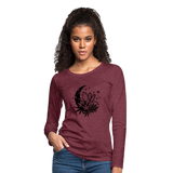 Weed and Crystals - Women's Premium Long Sleeve T-Shirt - heather burgundy
