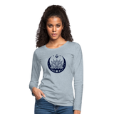 Moon and Lotus - Women's Premium Long Sleeve T-Shirt - heather ice blue