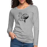 Alien smoking weed - Women's Premium Long Sleeve T-Shirt - heather gray
