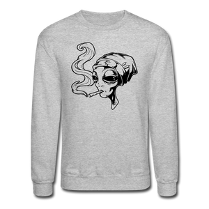 Alien smoking weed - Crewneck Sweatshirt - heather gray